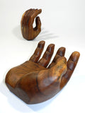 Buddha Wood Carved Hand Wooden Hands Pair