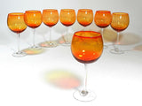 Vintage Blenko Amberina Wine Glasses