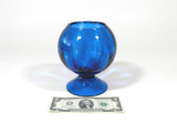 Blenko Blue Art Glass Footed Bowl