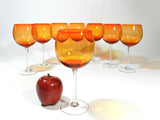 Vintage Blenko Amberina Wine Glasses