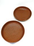 Woven Basket Lid Round Hand Painted