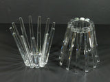 Modern Crystal Glass Candle Holder Pair