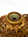Antique Demijohn Crock Jug With Wicker Cage