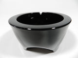 Antique Black Art Glass Ashtray