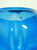 Blenko Blue Art Glass Footed Bowl