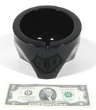 Antique Black Art Glass Ashtray