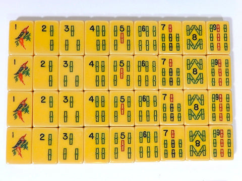 Antique Mahjong Game 168 Rare Apple Juice Color Bakelite Tiles
