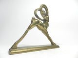 Vintage Brass Big Horn Ram Figurine Sculpture