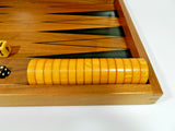 Vintage Tournament Bakelite Backgammon Game Pieces And Wood Backgammon Gamming Board