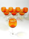 Vintage Blenko Amberina Wine Glasses