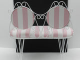 Vintage Wrought Iron Double Bench Seat Ice Cream Parlor Chair