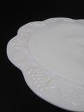 White Milk Glass Pedestal Cake Plate