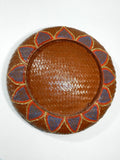 Woven Basket Lid Round Hand Painted
