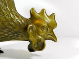 Fighting Roosters Sculpture Brass Bronze 22" Inch