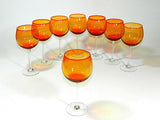 Vintage Blenko Amberina Wine Glasses