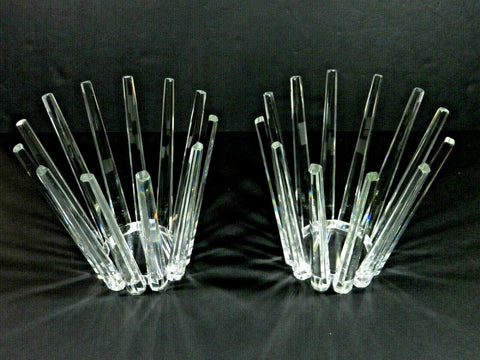 Rare Pair Of Crystal Glass Candle Holders Handmade Crystal Candelabra 12 Point Crystal Glass Spear Table Centerpiece Modern Design Contemporary Crystal Pillar Candle Holders Candlesticks Baccarat Crystal Glass Candle Holders Lalique Crystal Glass Candle Holders Waterford Crystal Glass Candle Holders Point Of Interest 
