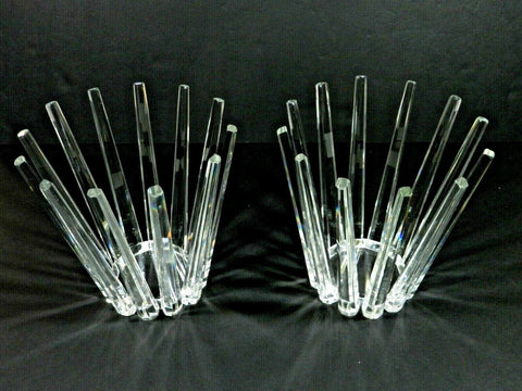 Rare Pair Of Crystal Glass Candle Holders Handmade Crystal Candelabra 12 Point Crystal Glass Spear Table Centerpiece Modern Design Contemporary Crystal Pillar Candle Holders Candlesticks Baccarat Crystal Glass Candle Holders Lalique Crystal Glass Candle Holders Waterford Crystal Glass Candle Holders Point Of Interest 