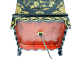 Vintage Asian Black Lacquer Lamp