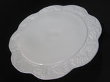 White Milk Glass Pedestal Cake Plate