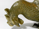 Fighting Roosters Sculpture Brass Bronze 22" Inch
