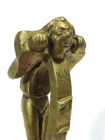 Antique Figural Nutcracker Brass Bronze Collectable Collectible Vintage Nut Cracker Pillory Medieval Guillotine Metalware Cast Iron Barware Kitchen Housewares 