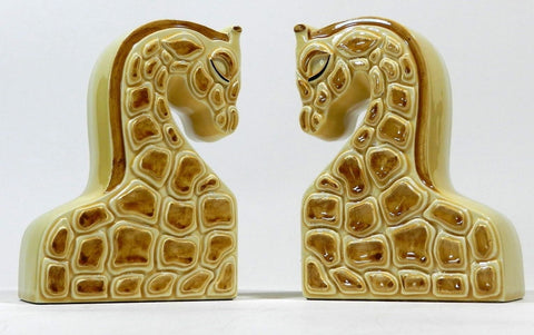 Antique Vintage Ceramic Giraffe Bookends Pair Aldon Accessories Japan 1978 Giraffes Bookend Baby Nursery Childs Bedroom Decor Art Deco Decor Mid Century Modern 