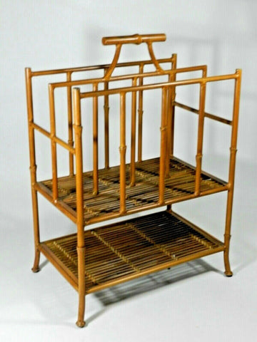 Vintage Faux Bamboo Magazine Rack With Book Shelf Antique Bamboo Rattan Magazine Newspaper Holder With Large Cocktail Book Shelves Tommy Bahama Island Decor Bathroom Spa Towel Holder Natural Bamboo Reeds Floor Shelf Home Office Decor Store Book Display Island Home Patio Furniture Man Cave Antique Vintage Movie Prop 