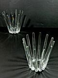 Modern Crystal Glass Candle Holder Pair